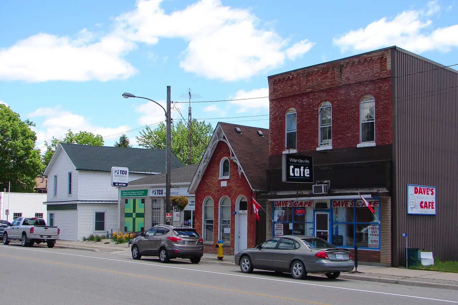 Shops on the main street in Wardsville