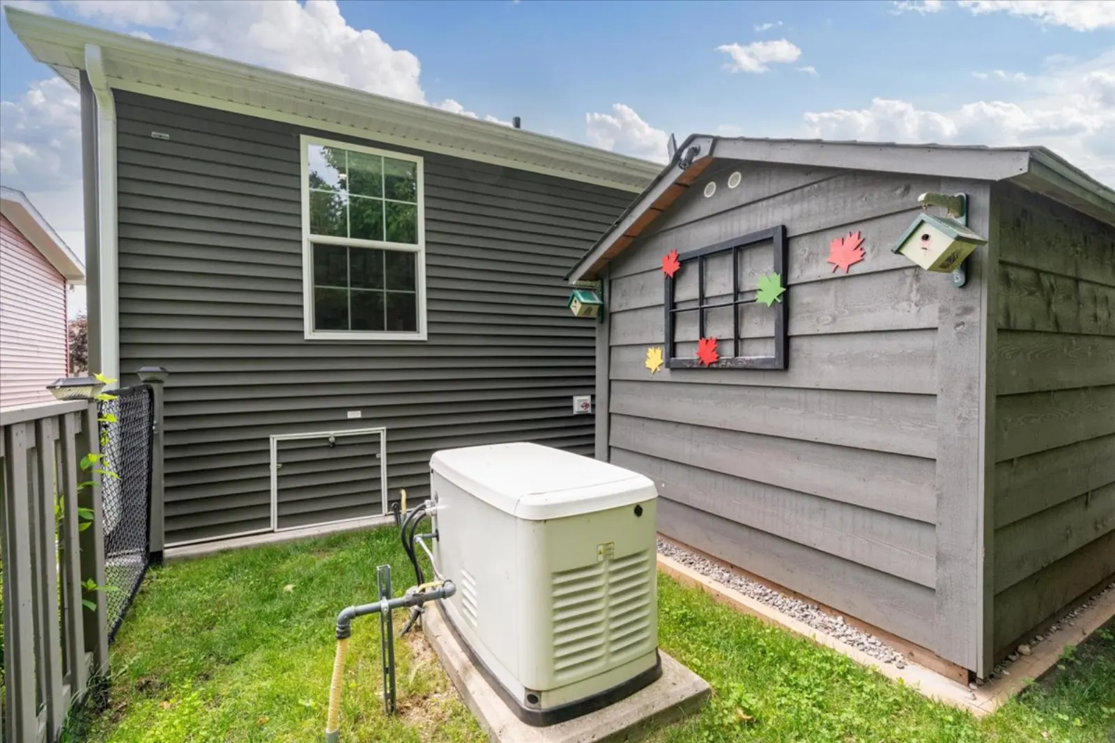 The generator beside the house