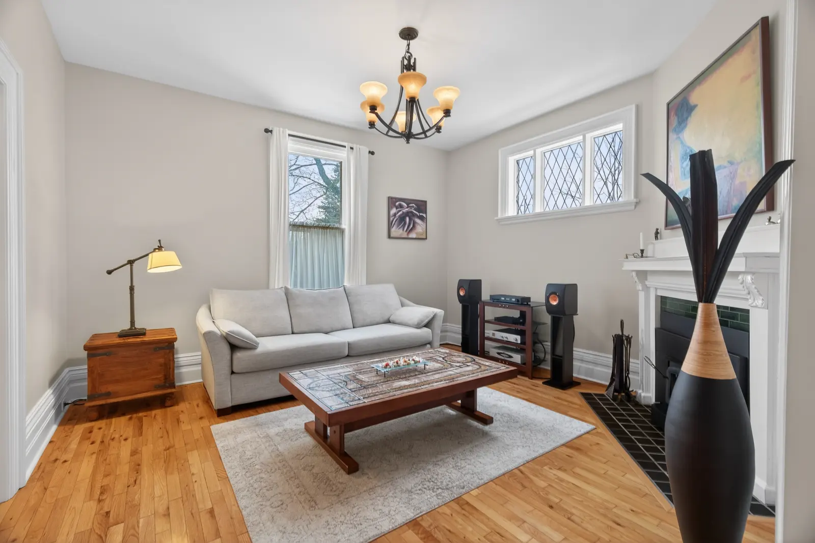 Living room with hardwood floors