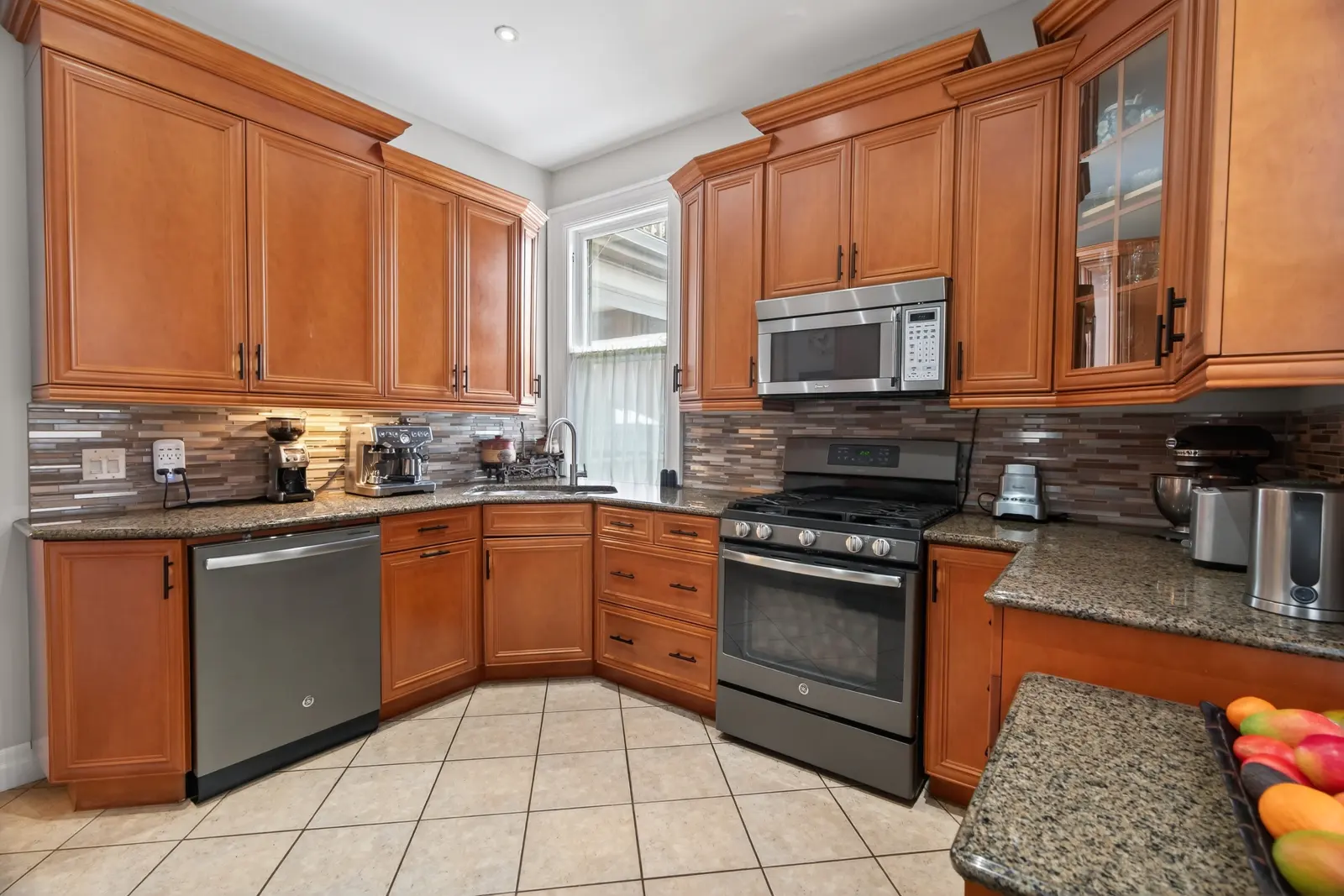 Kitchen with stainless steel appliances