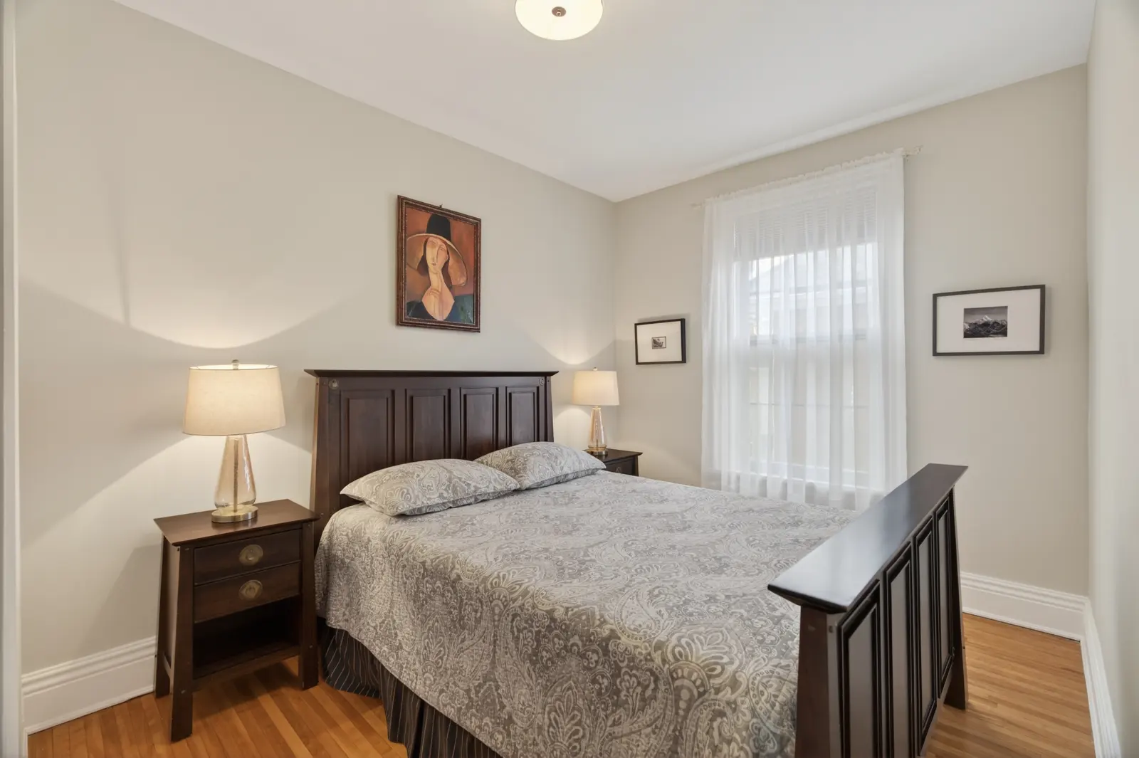 Bedroom with hardwood floors