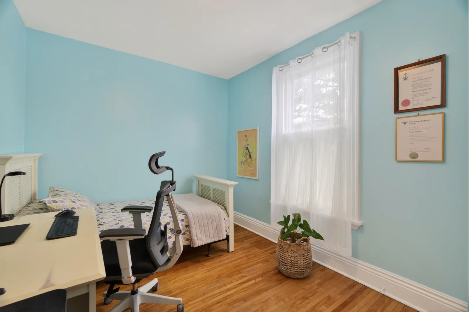 Bedroom set up as an office