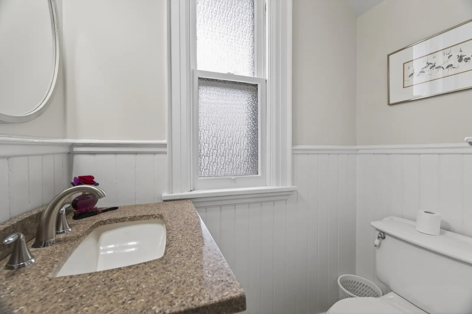 Bathroom vanity with a granite top