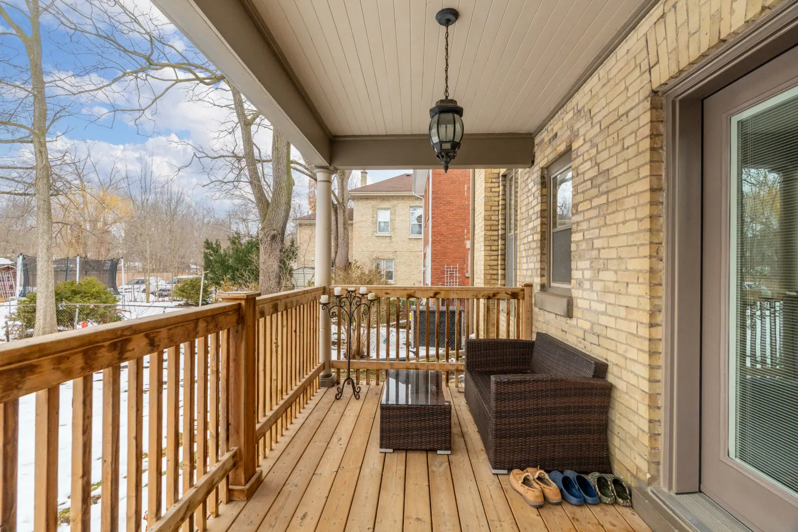 Covered porch with seating