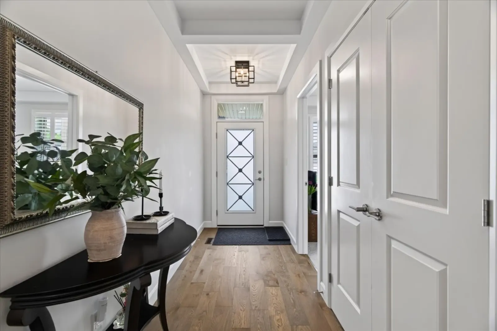 Front hall with hardwood floors