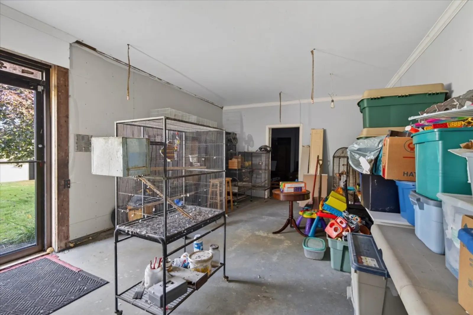 Workspace with a door to the outside