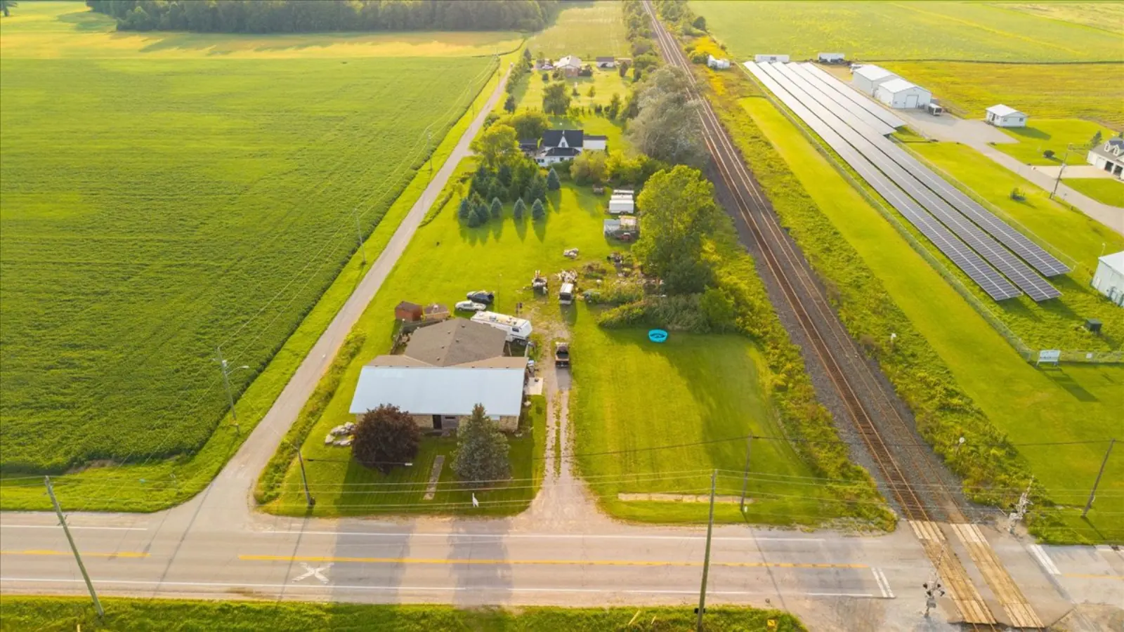 The property and the road from above