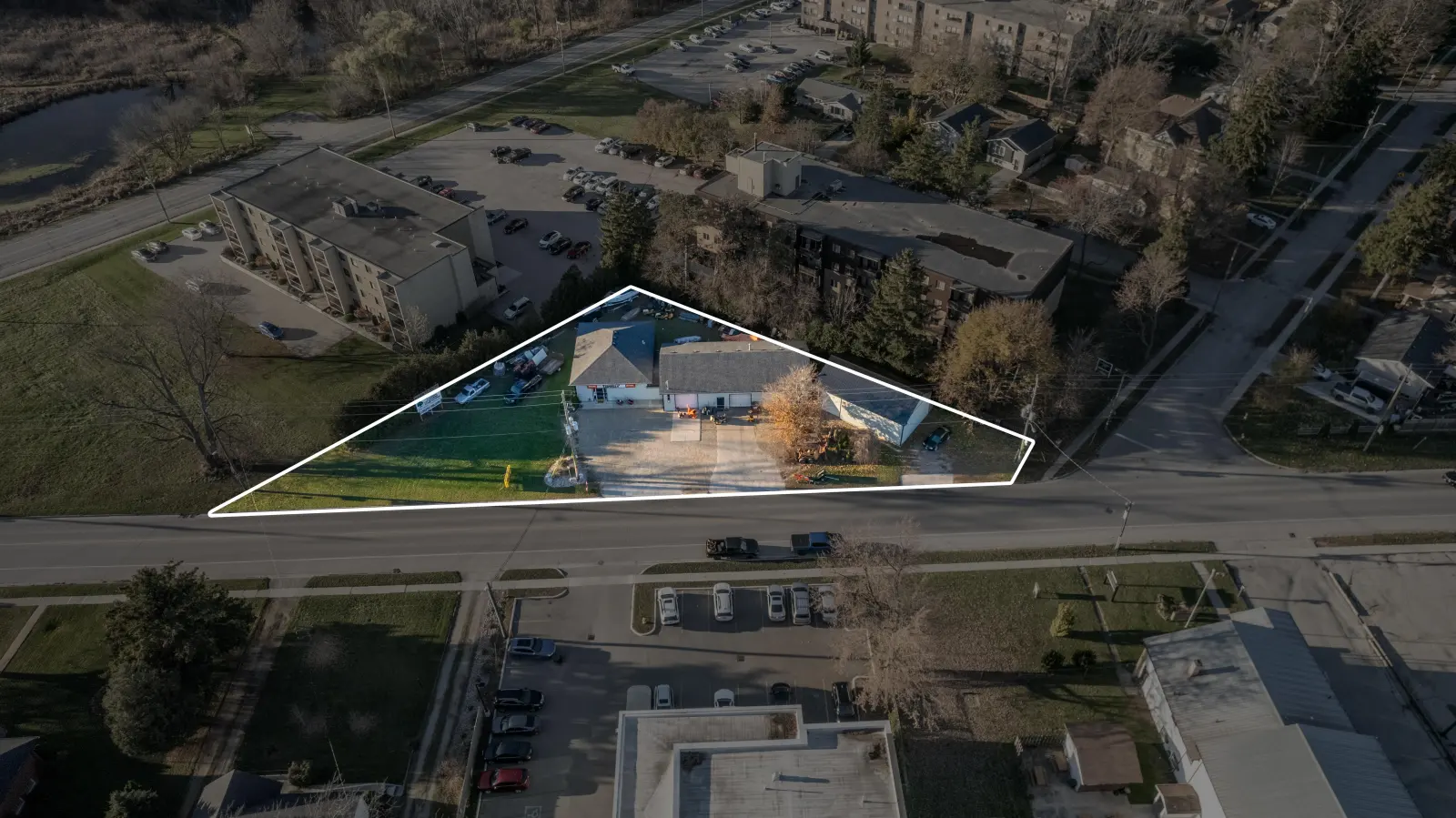 The lot from the air along Metcalfe Street West