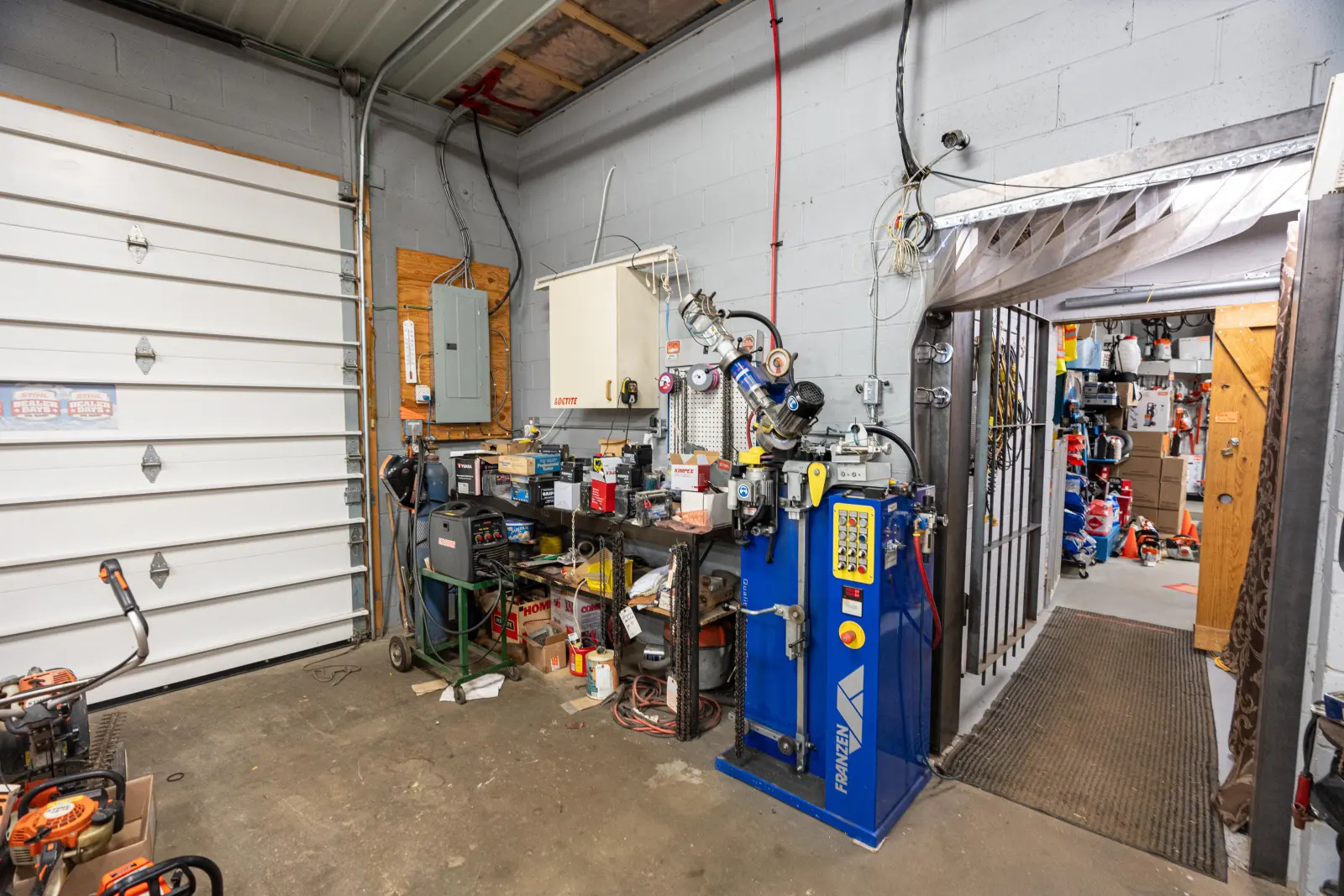 Overhead door from the inside