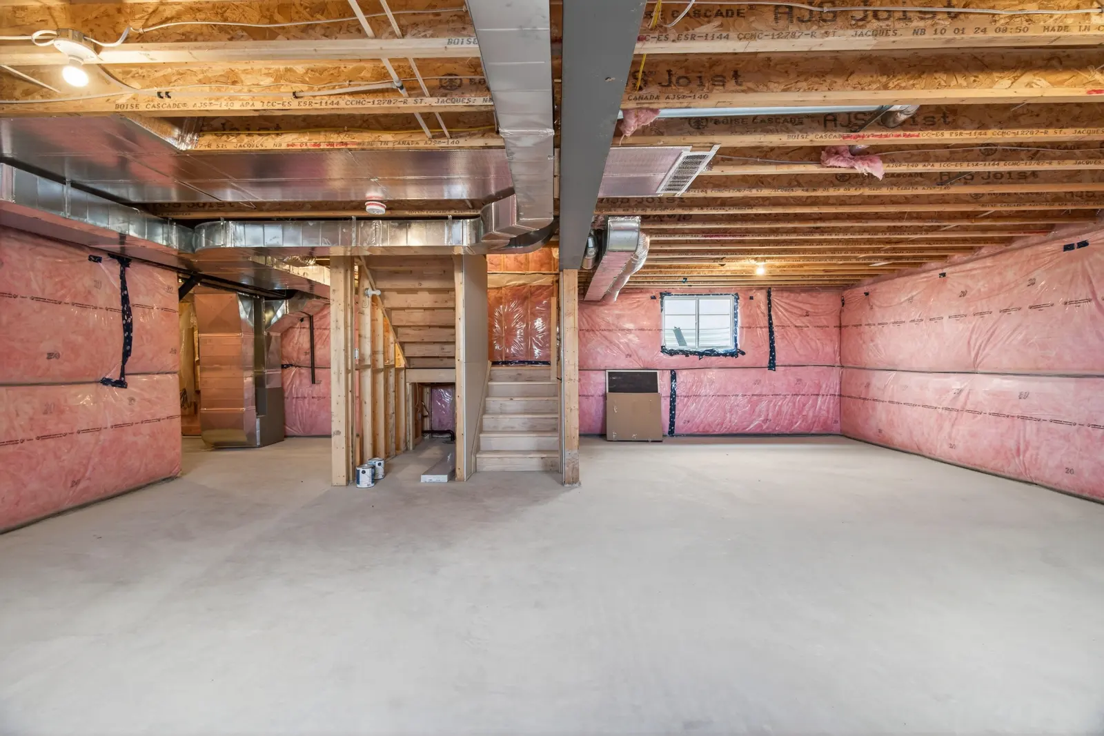 Model home: unfinished basement