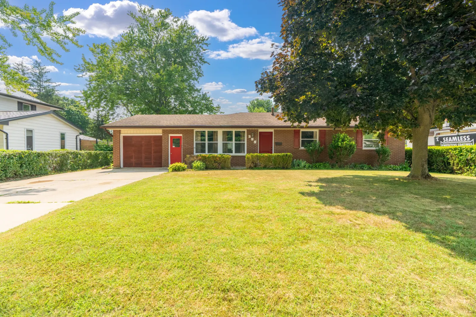 Front lawn and the home from the street