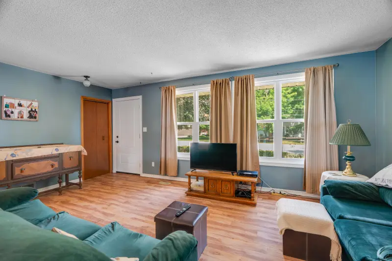 Family room with large windows