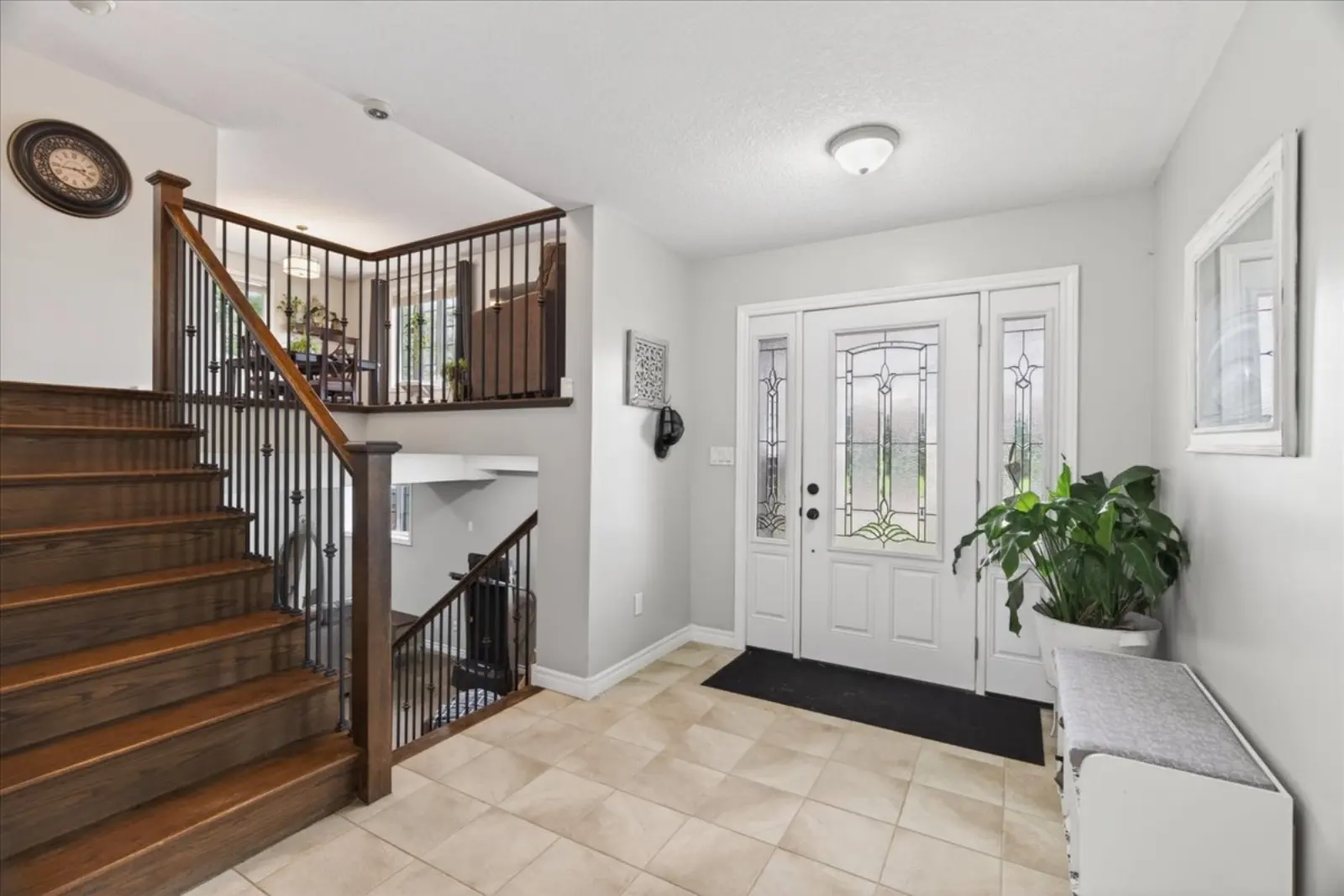 Foyer with stairs up and down