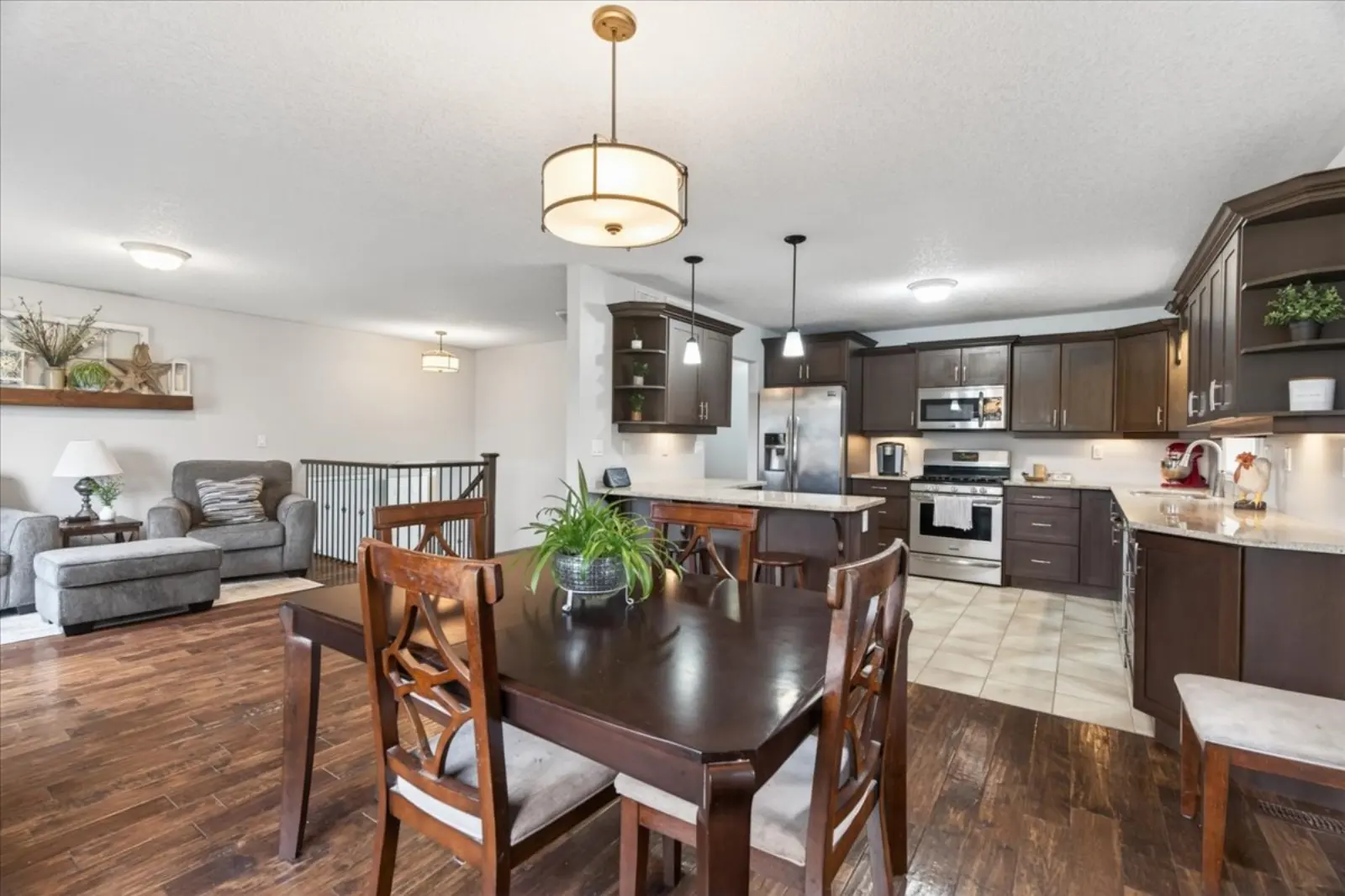 Dining area open to the kitchen