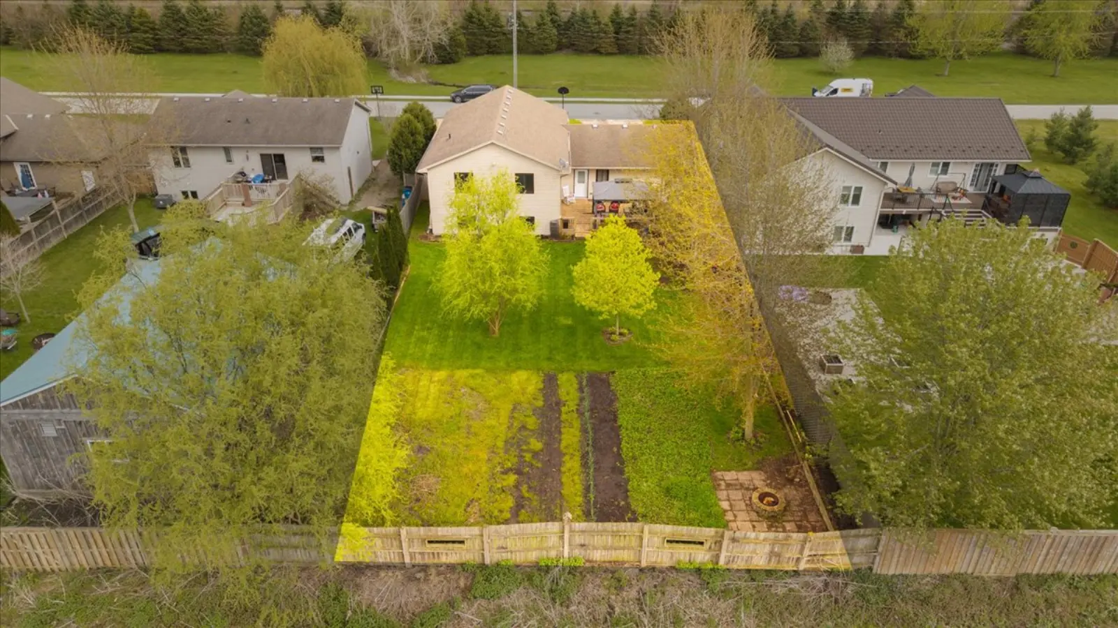 The back yard from the air
