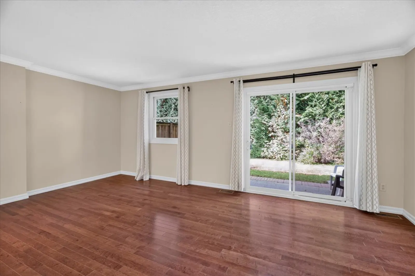 Living room with a sliding door to the patio