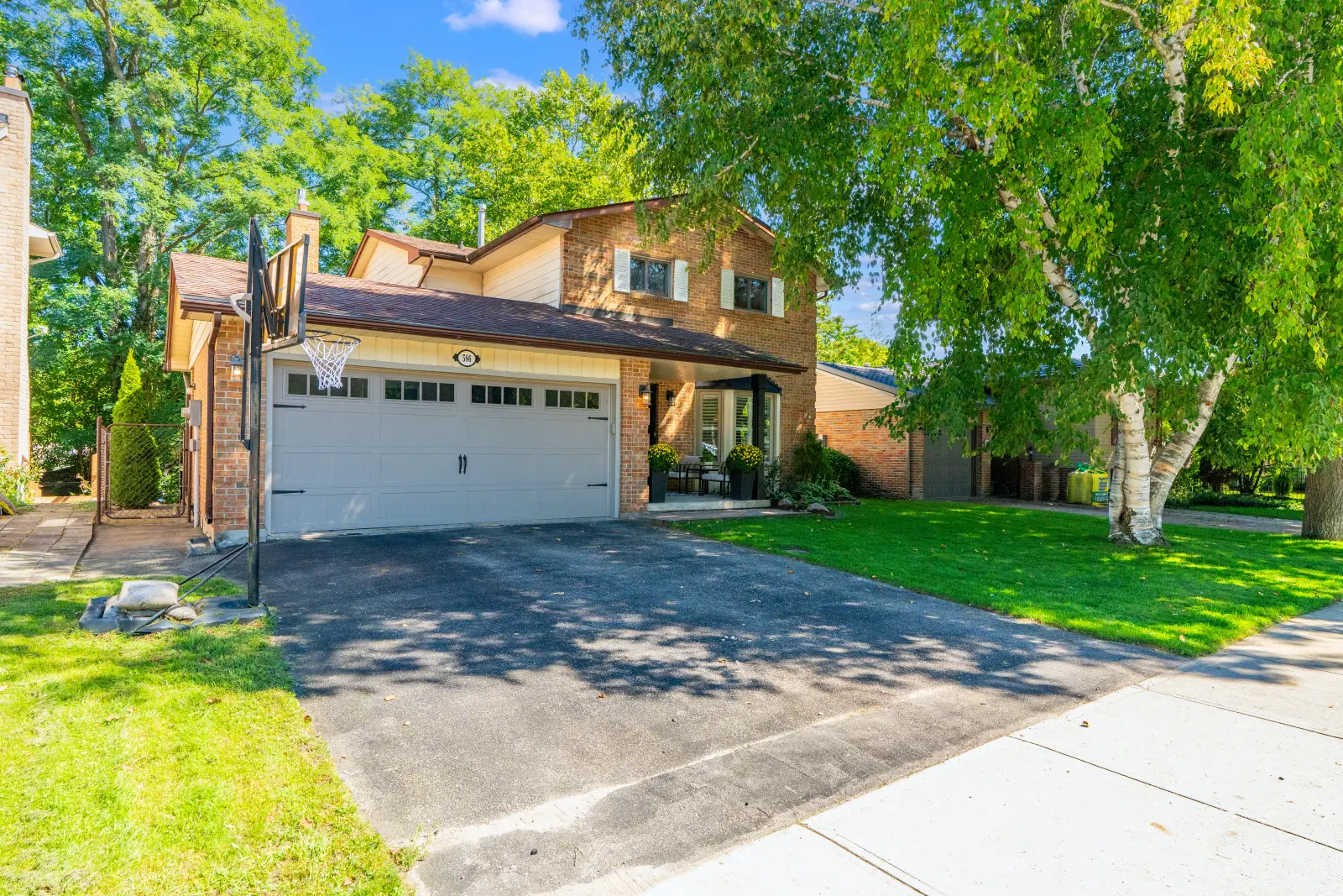 The home and its double garage from the street