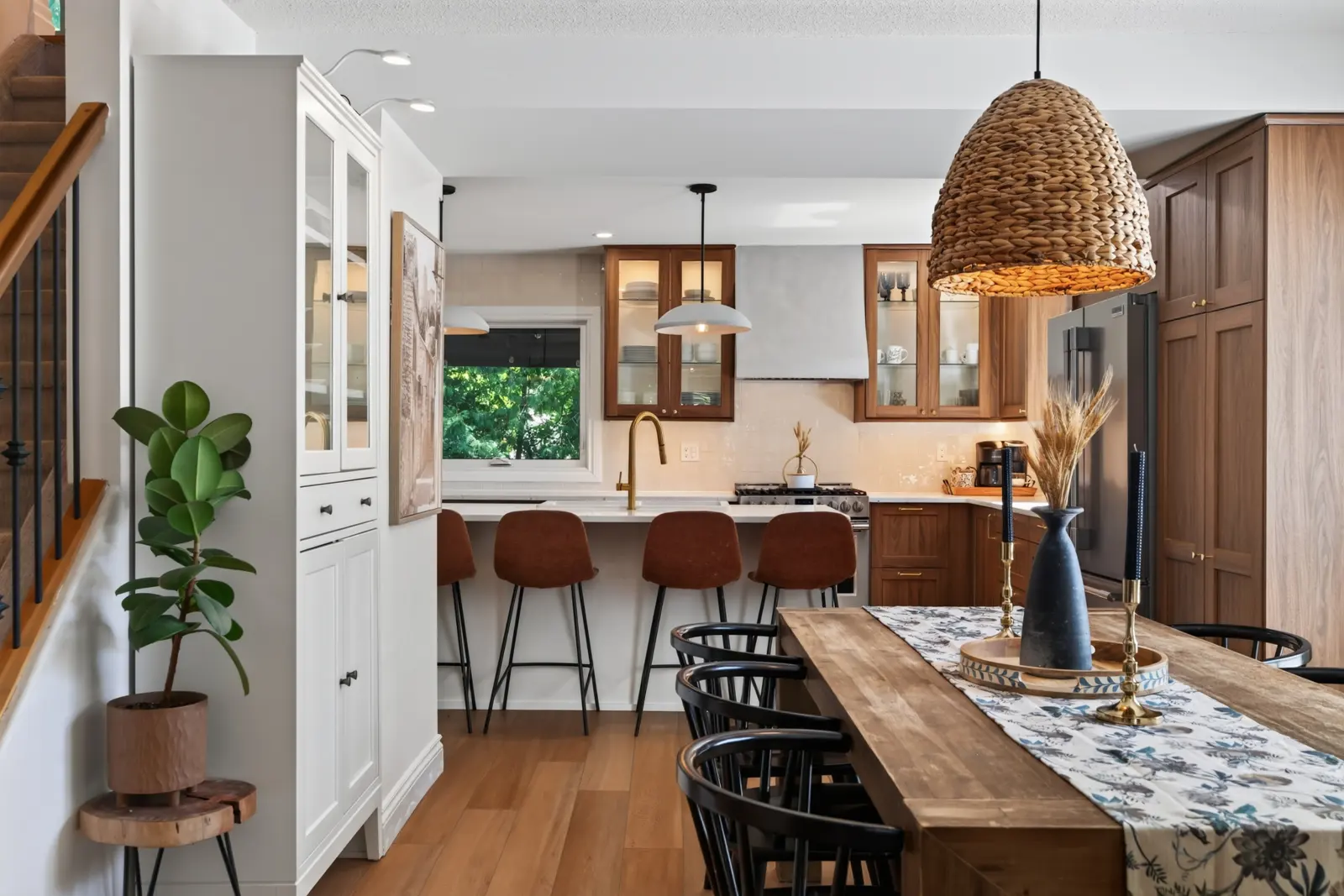 Dining area open to the kitchen