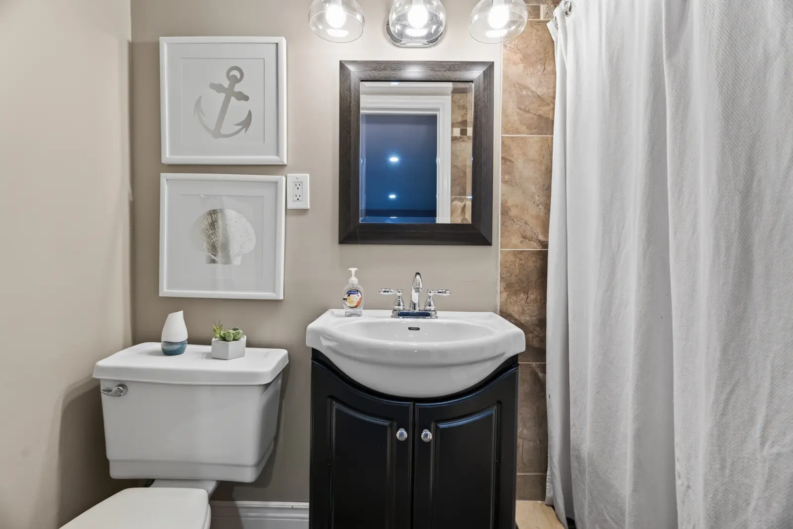 Lower-level bathroom