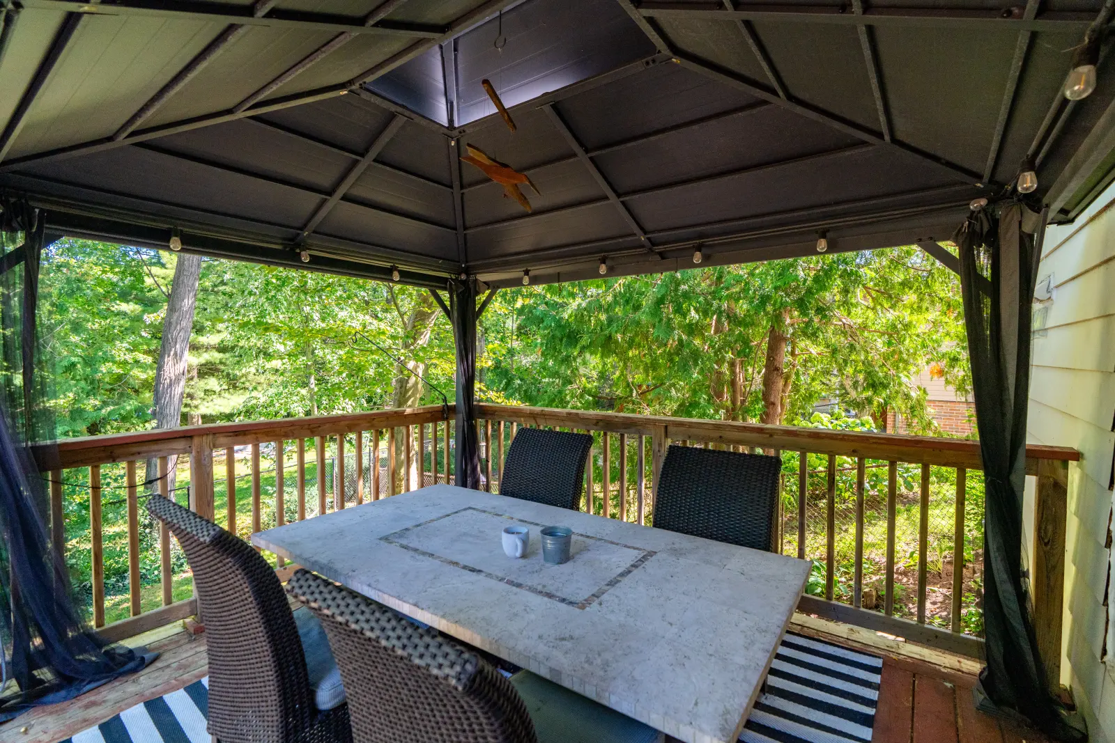 Back deck with a gazebo