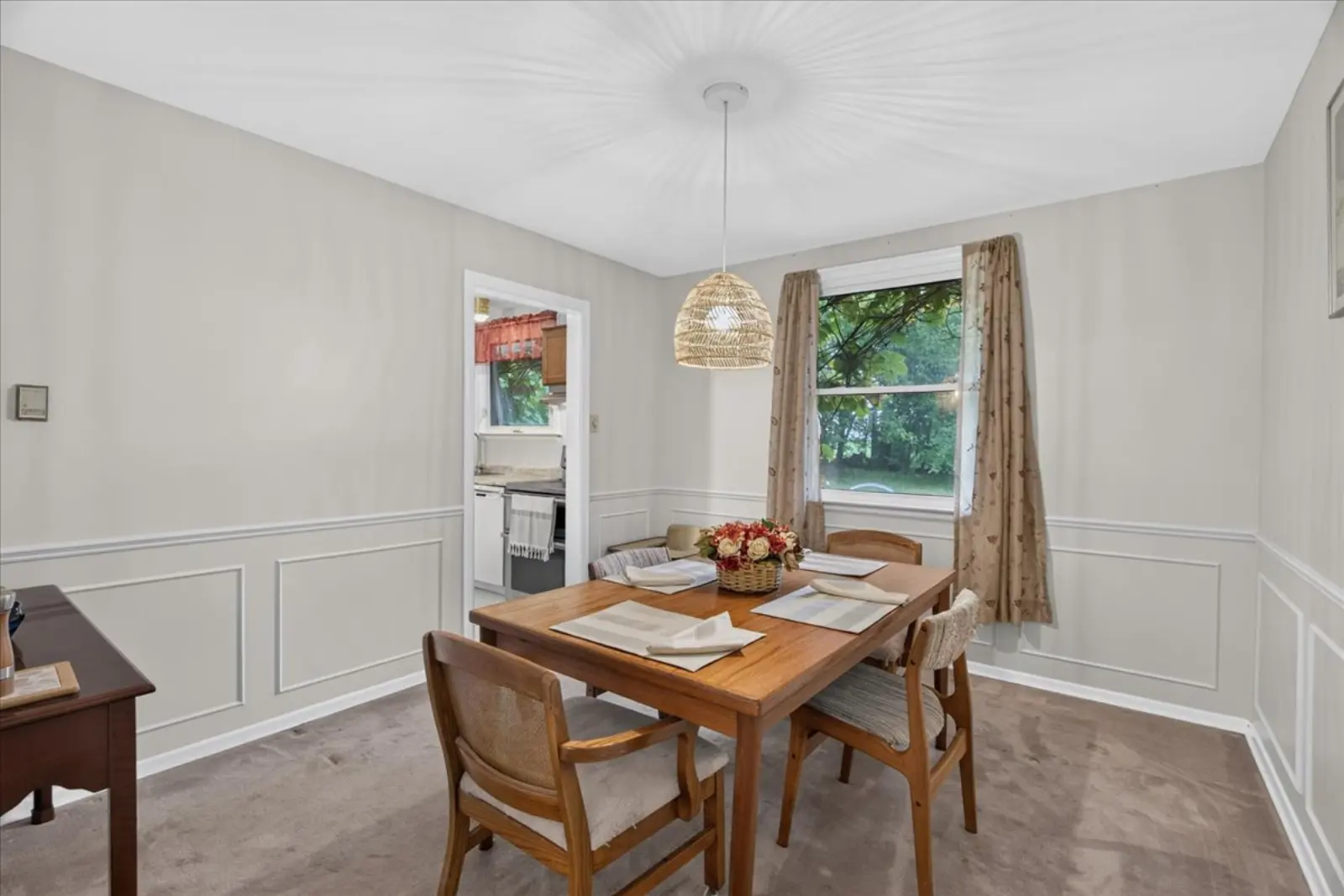 Dining room with wainscoting