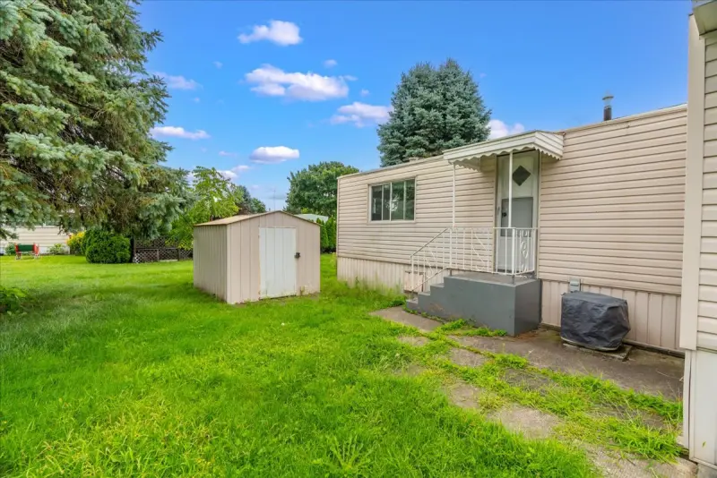 Back yard with the garden shed