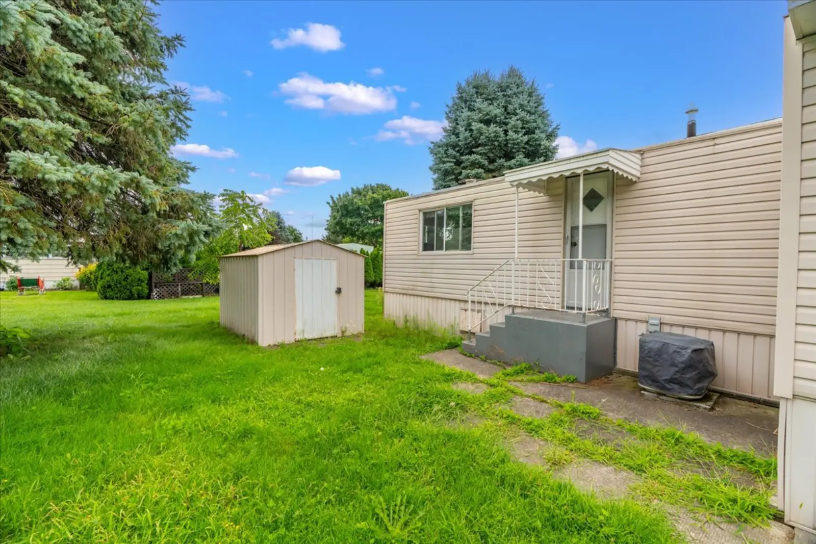 Back yard with the garden shed