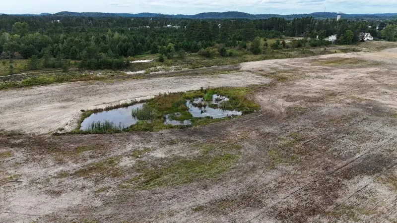 A small pond on the open land