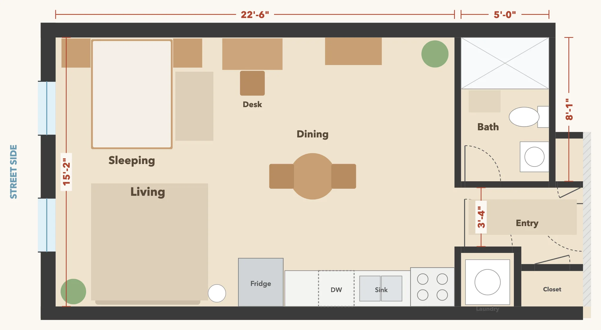 Home 2 floor plan · about 440 sq ft inside the walls