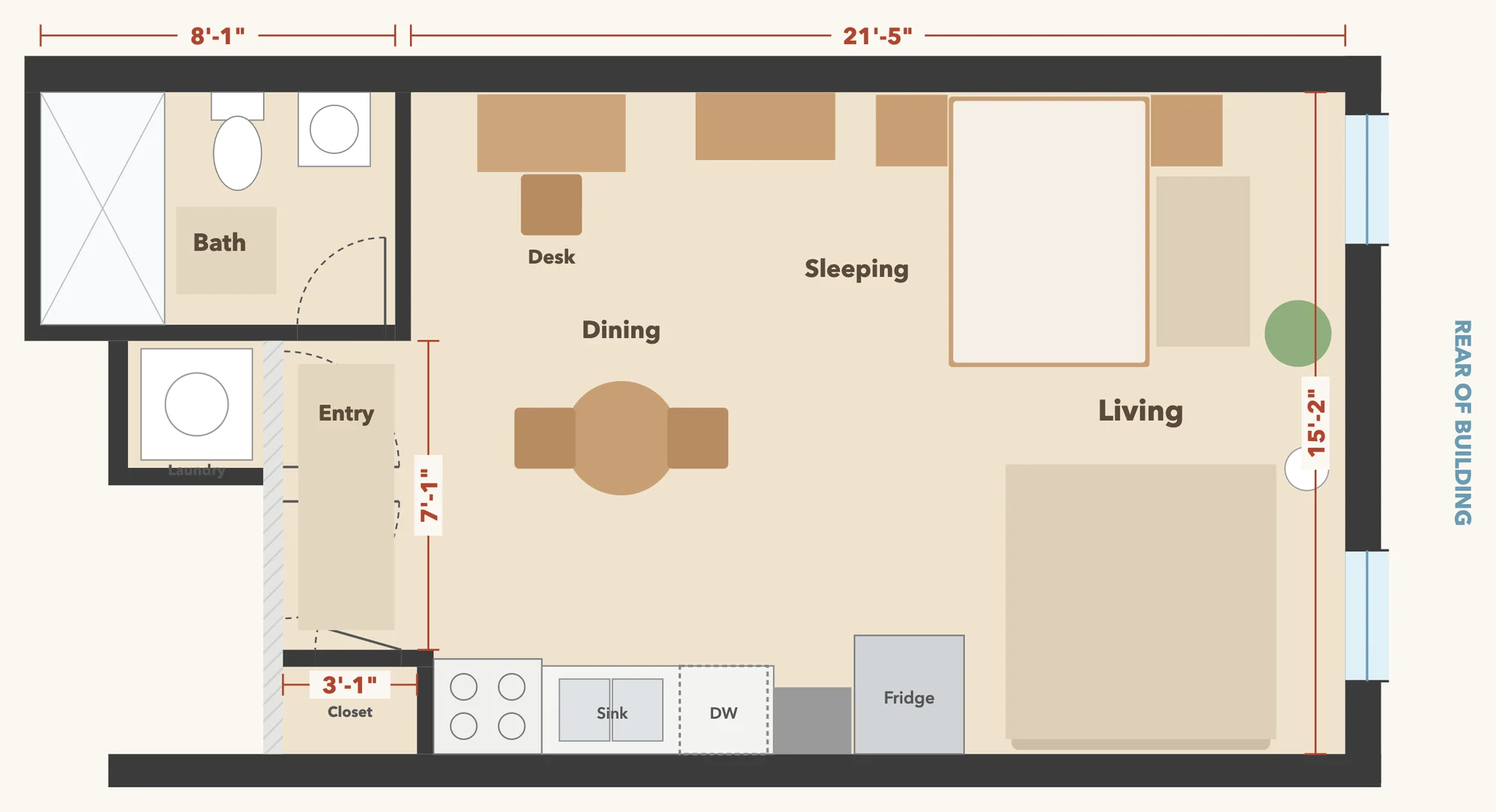 Home 4 floor plan · about 410 sq ft inside the walls